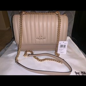 Coach Klare Crossbody With Linear Quilting. Taupe